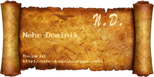 Nehr Dominik névjegykártya